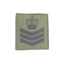 Staff Sgt rank patch hook and loop backed. Green