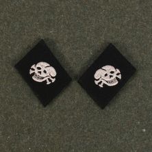 SS Totenkopf Collar Tabs (double skull)