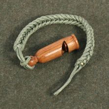 German WW2 Field Police Whistle with Green Lanyard