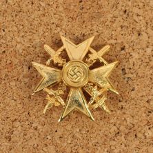 German WW2 Spanish Cross with Swords Gold