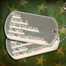 Printed US Army GI Dog Tags. Vietnam 1967 Style