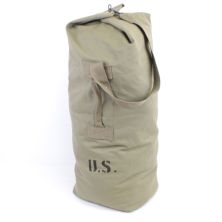 US Army Green Canvas kit Bag with Shoulder Strap Small US Stamp