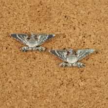 US Colonel rank Badges Metal with early WW2 Pin Back Fastener