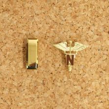 US WW2 Nurse Officer Collar Badge Set For HBT Shirt 2nd Lt