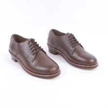 WW2 Women's British ATS & WLA Brown Leather Service Shoes by Kay Canvas