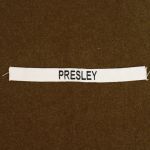 AB505 Presley name tape. Black on white.