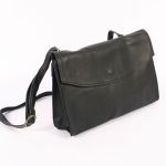 AL025  ARC Black Leather Handbag Purse