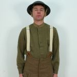 BE907 WW2 British Wool Collarless Shirt Mans.(new mix)