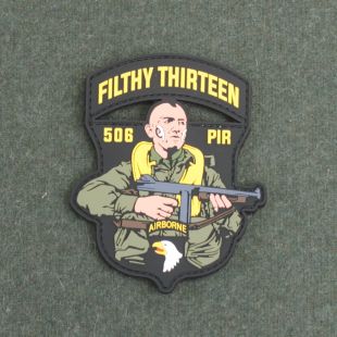 101st 506 PIR "Filthy Thirteen" Rubber Hook & loop Badge