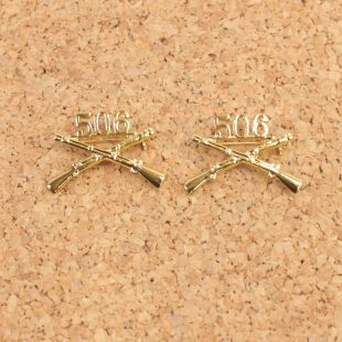 101st Airborne 506th Infantry Officers Collar Badges with Early Pin Back Fastener