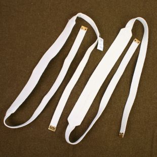 1937 Webbing Cross Straps MP White Pair