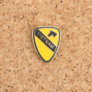 1st Air Cav pin badge with the words Vietnam on it