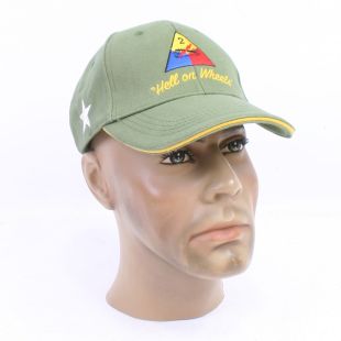 US Army 2nd Armoured "Hell on Wheels" Baseball Cap Olive