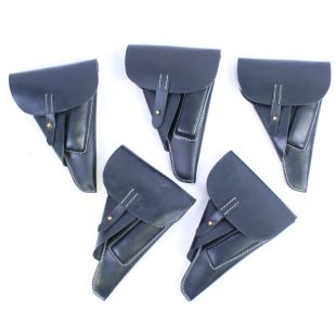 5 x P38 Black Leather soft shell holster