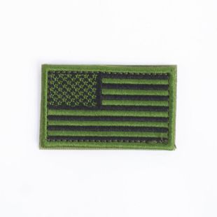 US Flag Patch Hook and Loop Backed. Green
