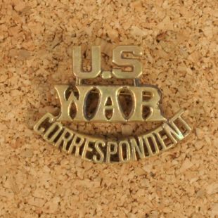 US War correspondent badge. Metal.