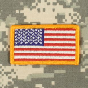 US Flag badge hook and loop backed colour