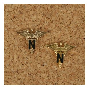 US Officers Nurse branch of service collar badges.