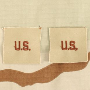 Officers US Letters Collar Badges. Desert