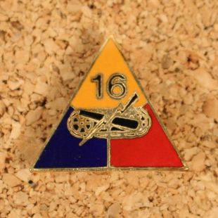 US 16th Armoured Division Metal DI Badge