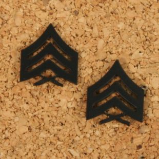 USMC Sergeant Collar Rank Badges in Black Metal