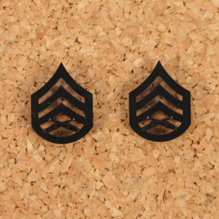 Collar Rank USMC Staff Sergeant. Black Metal