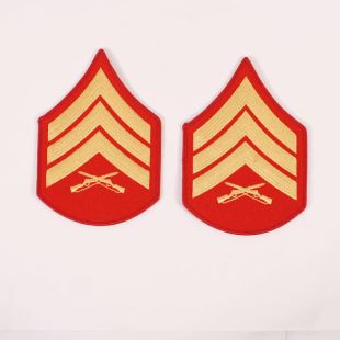 USMC Sergeant Stripes Gold on Red for dress blue tunic