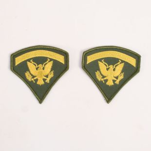 US Army Specialist 5 Rank Gold on Green Elvis Rank Pair