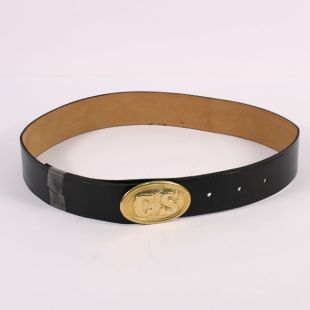Confederate M1855 Leather Belt and Brass Oval CS Buckle