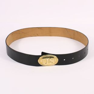 M1855 Leather Belt and Oval US Brass Buckle