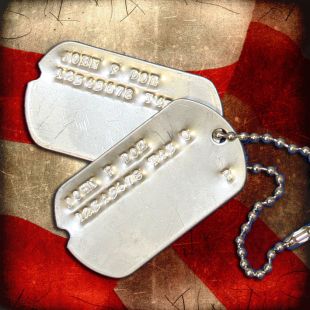 Printed WW2 US Dog Tags July 1943 to March 1944 Style