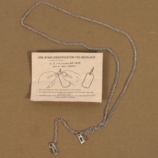 US M1940 Indentification Necklace Early GI Dog Tag Chain