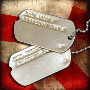 WW2 US Dog Tags Printed. March 1944 to April 1946 style