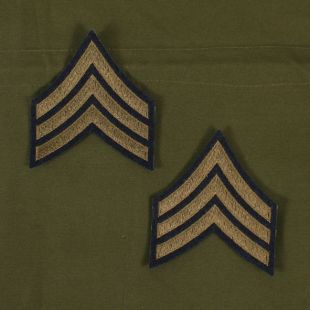 Sergeant Rank Stripes. Green on Blue.