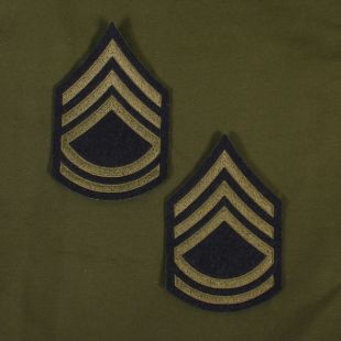 Technical Sergeant Rank Stripes. Green on Blue.