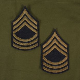 Master Sergeant Rank Stripes. Green on Blue.