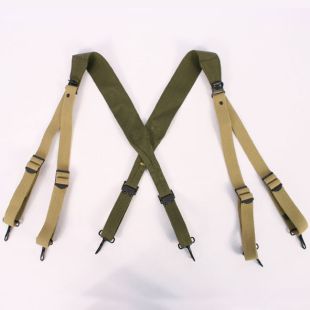 US M1936 Suspenders in Transitional Green and Tan