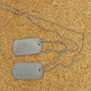 Embossed GI US Army Dog Tags on a Modern Stamping Machine