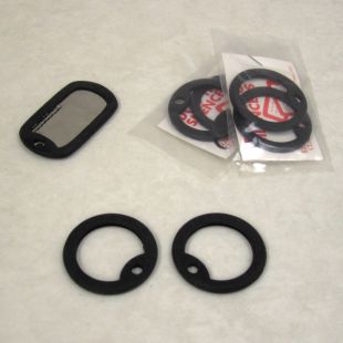 Army Dog Tag Silencers Black Rubber Edges for Military ID Tags 1 pair