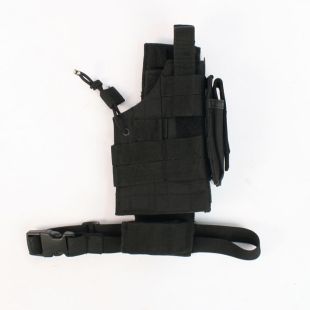 MOLLE Pistol Holster with Leg Platform Black 