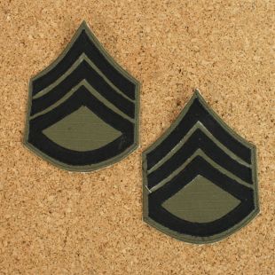 US Staff Sergeant Rank Subdued Cloth for Sleeve