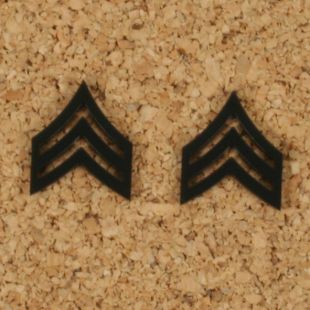 US Army Metal Collar Sergeant Rank Stripes. Subdued