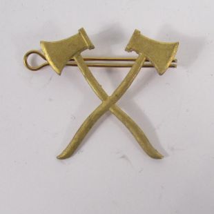 Brass Crossed axes Sleeve Badge