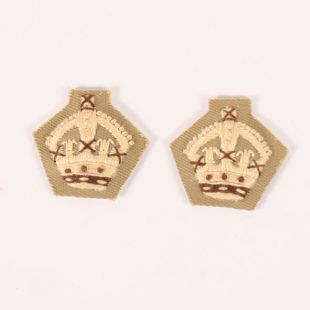 Khaki Drill KD  British Army Officers Cloth Rank kings Crowns