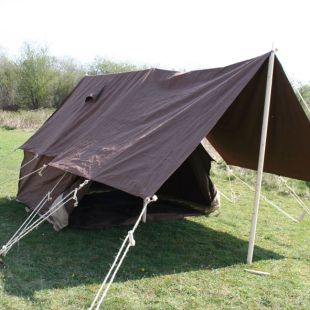 British Flysheet/Canopy Brown with Poles and Pegs Set