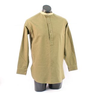 Collarless Wool shirt made from original fabric