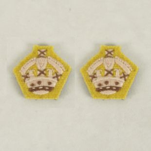 Royal Armoured Corp RAC Yellow British Army Officers Cloth Rank Kings Crowns