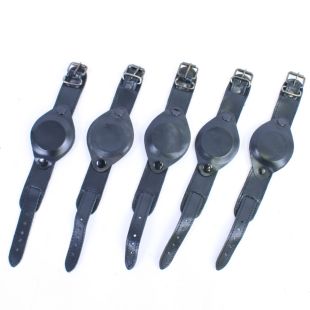 Black Leather watch strap with face cover x 5