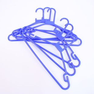 Blue Plastic coat hangers x 6
