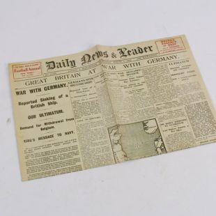 Outbreak of WW1 Newspaper Reprint